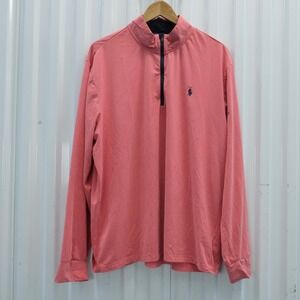 Polo Golf Ralph Lauren Mens Coral Quarter Zip Long Sleeve Shirt XXL